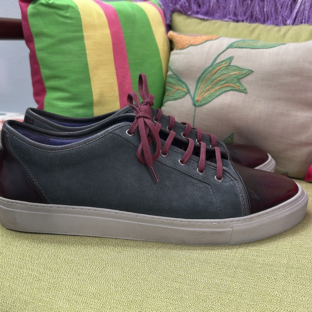 Noah Waxman Men’s Gray and Burgundy Sneakers-13 - Picture 5 of 6